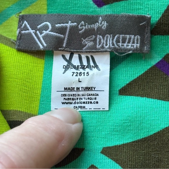 Art Simply by Dolcezza Zip Front Art to Wear Dress Size L Abstract Print - Picture 14 of 16
